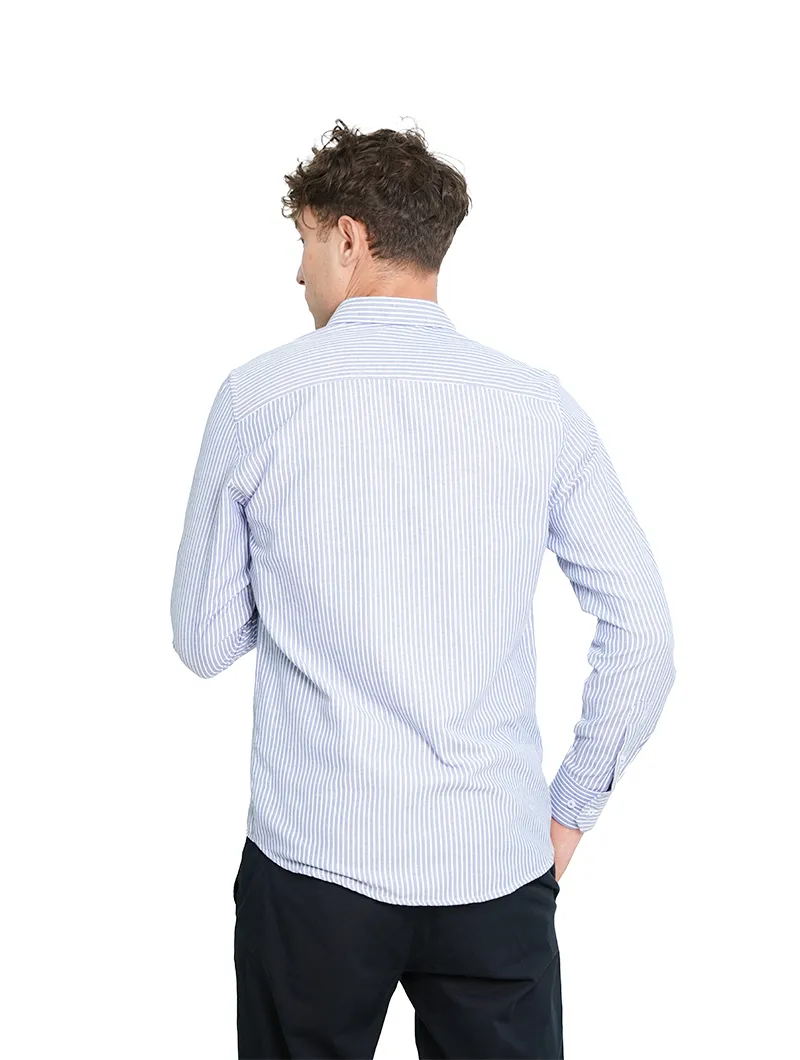Chemise en coton lin rayée
